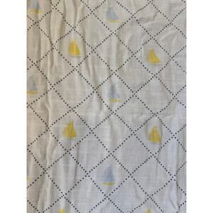 Janie and jack white black blue and yellow sailboat 100% cotton swaddle